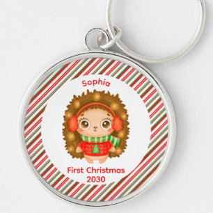 My First Christmas cute baby girl name christmas Key Ring