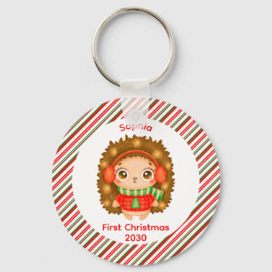 My First Christmas cute baby girl name xmas Key Ring