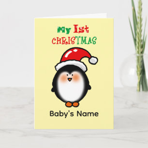 My First Christmas Cute Penguin Card