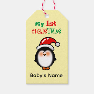 My First Christmas Cute Penguin Gift Tags