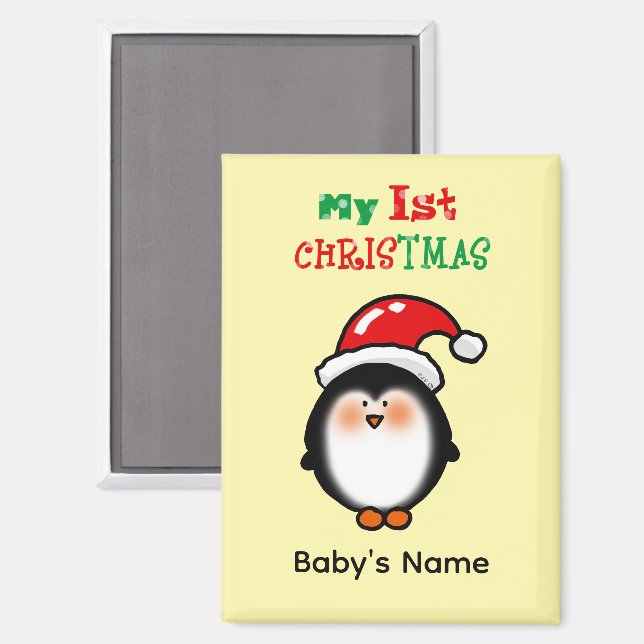 My First Christmas Cute Penguin Magnet (Front/Back)