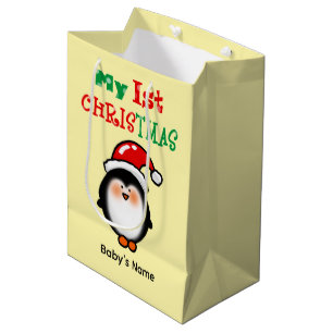 My First Christmas Cute Penguin Medium Gift Bag