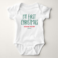 My first Christmas cute red green personalised