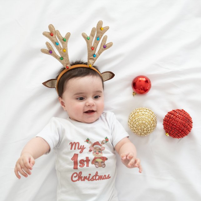 My First Christmas - Cute Reindeer Baby Bodysuit (Creator Uploaded)