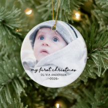 My first Christmas Cute Whimsical Baby Photo