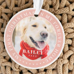 My First Christmas Forever Home Modern Pet Photo Ornament<br><div class="desc">This simple and classic design is composed of serif typography and add a custom photo. "My First Christmas in my forever home" encircles the custom photo.</div>