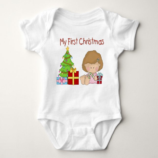 My First Christmas Girl Infant Creeper (Front)