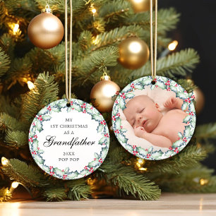 My First Christmas-Grandfather, Photo Keepsake Ceramic Tree Decoration