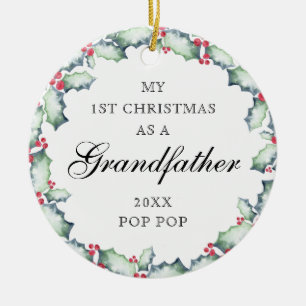 My First Christmas-Grandfather, Photo Keepsake Ceramic Tree Decoration