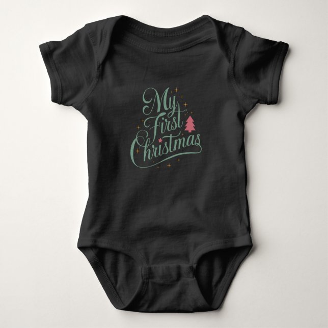 My First Christmas Matching Family Xmas Newborn Baby Bodysuit (Front)