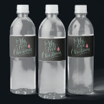 My First Christmas Matching Family Xmas Newborn Water Bottle Label<br><div class="desc">My First Christmas Matching Family Xmas Newborn</div>