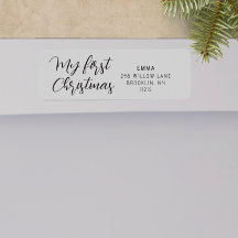 My First Christmas Modern Return Address 