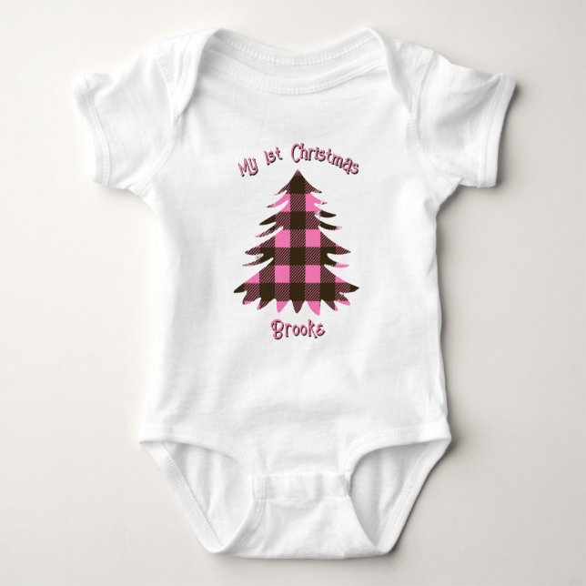 My First Christmas Name Baby Baby  Bodysuit (Front)