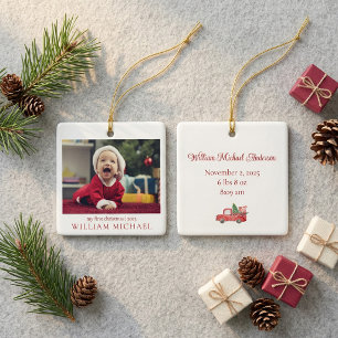 My First Christmas New Baby Photo Ceramic Ornament