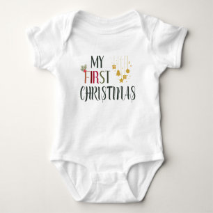 My First Christmas Ornaments and Mistletoe Baby Bodysuit