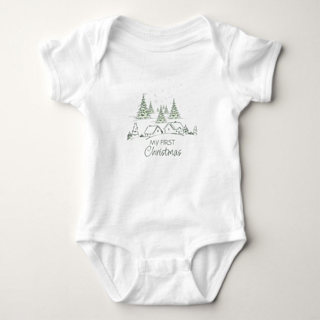 My first Christmas Personalised Baby Bodysuit (Front)