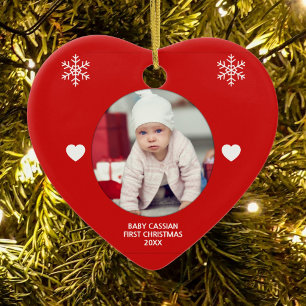 My First Christmas Personalised Elegant Baby Photo Ceramic Tree Decoration