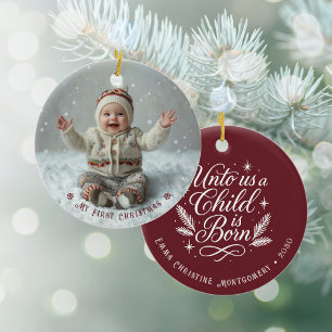 My First Christmas Personalised Photo Ceramic Tree Decoration