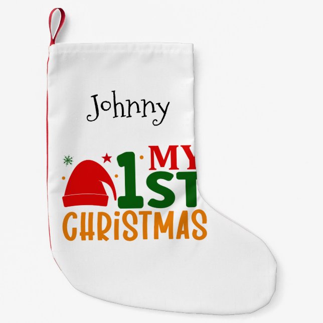 My First Christmas Personalised  Small Christmas Stocking (Front)