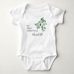 My first Christmas Personalized Baby Bodysuit