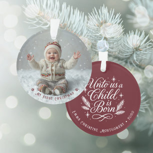 My First Christmas Personalized Photo Ornament