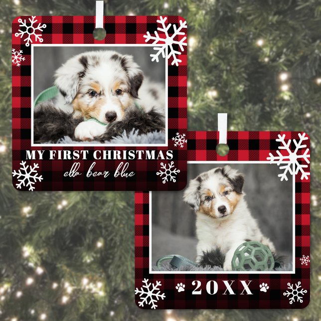 My First Christmas Pet Photo Metal Tree Decoration (My First Christmas Pet Photo Metal Ornament)