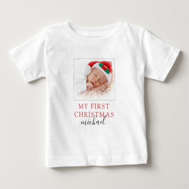 My First Christmas Photo Baby T-Shirt (Front)
