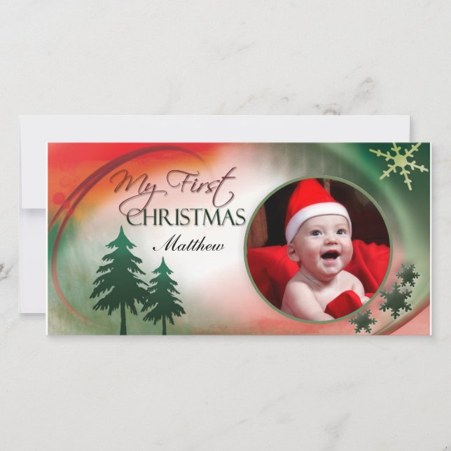 My First Christmas Photo Card Template (Front)