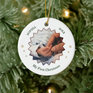 My First Christmas Photo Name Ornament