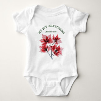 My First Christmas Poinsettia - Baby Name Baby Bodysuit