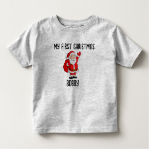MY FIRST CHRISTMAS SANTA CLAUS ADD NAME T-SHIRT
