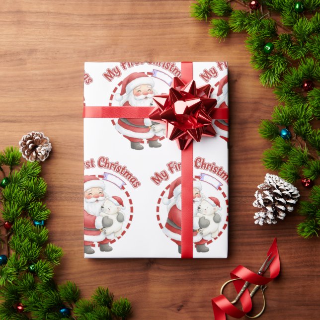 My First Christmas Santa Claus Gift Wrapping Paper (Holiday Gift)