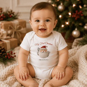 My First Christmas Santa – Personalised Baby Bodysuit