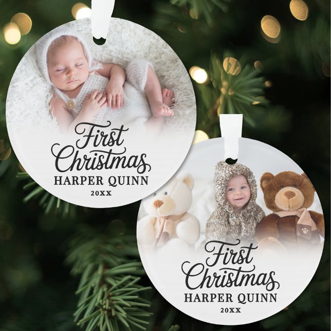 My First Christmas Script New Baby Photo Ornament (My First Christmas Script New Baby Photo Ornament )