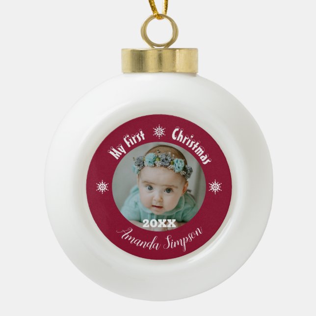 My first Christmas Snowflake Framed Ornament (Front)