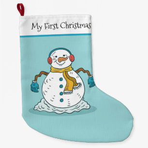My First Christmas Snowman Large Christmas Stocking