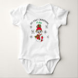My First Christmas Snowman Snowflakes Baby Tee<br><div class="desc">Add your baby's name to this personalised My First Christmas Snowman Snowflakes Baby Tee</div>