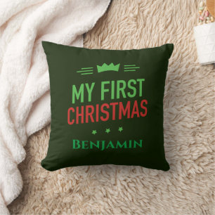 My First Christmas Throw Pillow