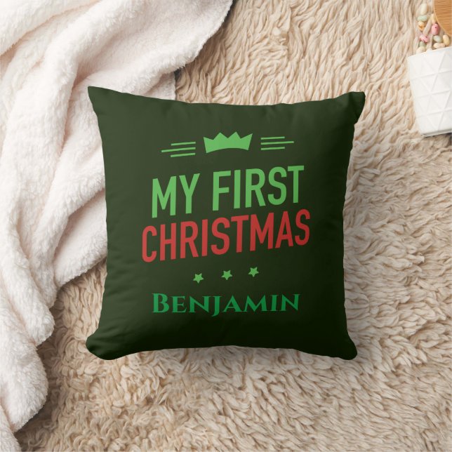 My First Christmas Throw Pillow (Blanket)