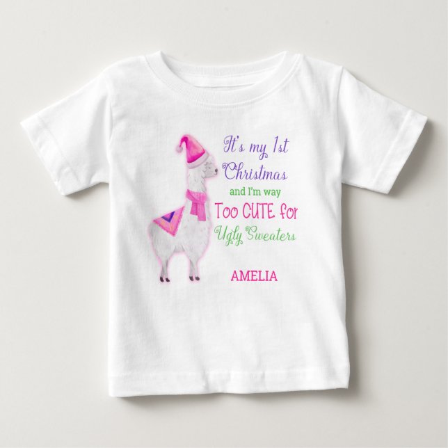 My First Christmas Too Cute for Ugly Sweaters Girl (Front)