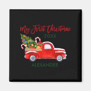 My First Christmas Truck Candy Canes Green Red Bab Magnet
