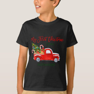 My First Christmas Truck Candy Canes Green Red Bab T-Shirt