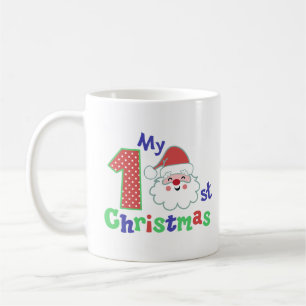 My First Christmas Typography Cute Santa Baby Coffee Mug