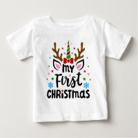 My First Christmas Typography Cute Unicorn
