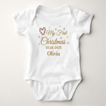 My First Christmas with Name and Year Baby Bodysui