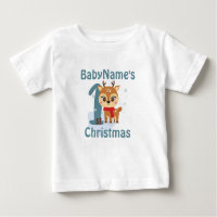 My First Christmas with name cute reindeer one 