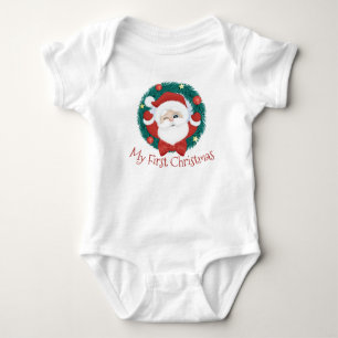 My First Christmas with Santa  Baby Bodysuit