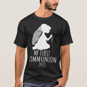 My First Communion 2021 Kids Girl Cross Catholic T-Shirt