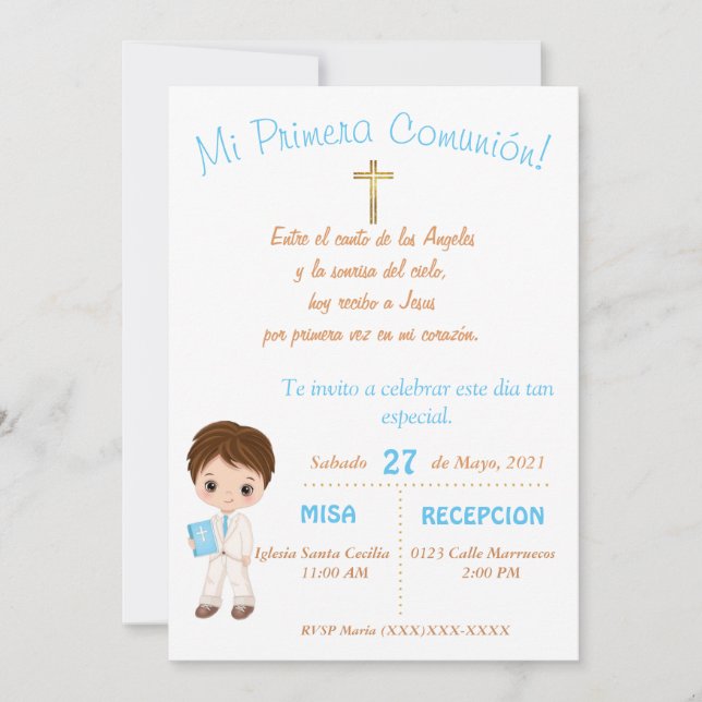 My First Communion Invitation (Front)
