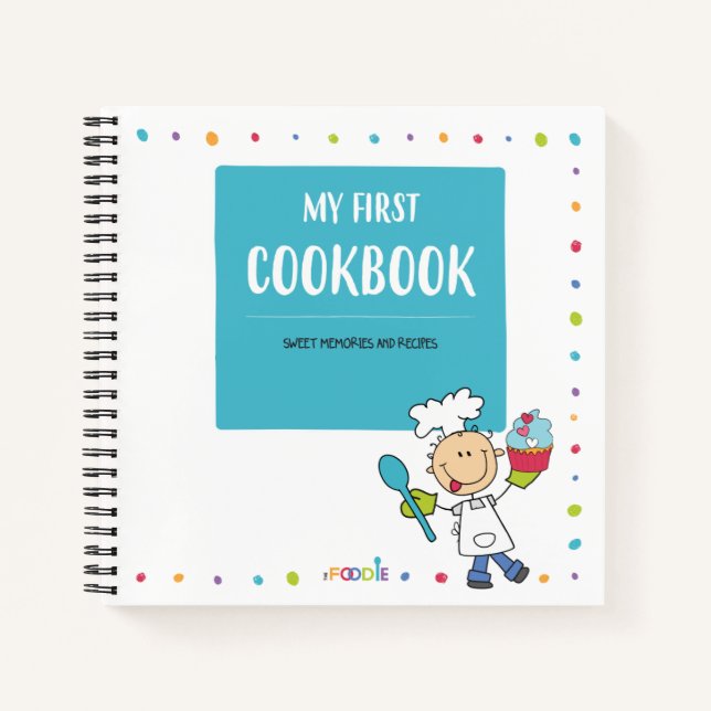 "MY FIRST COOKBOOK" Kids Recipe Spiral Notebook (Front)